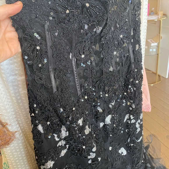 Jovani Black Corset Mermaid Prom Dress Silver Sequins size 2 - Picture 5 of 6